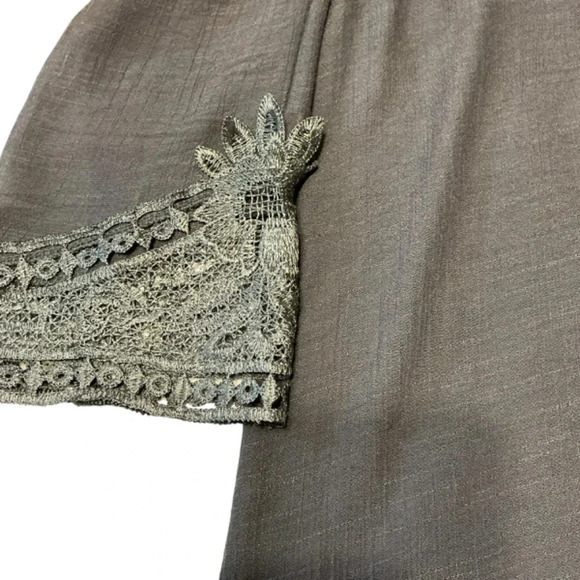 Mad Style Lace Embellished Gray Tunic, Large - Picture 6 of 9